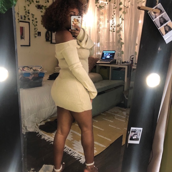 BEIGE RUSHED DRESS - Picture 5 of 5